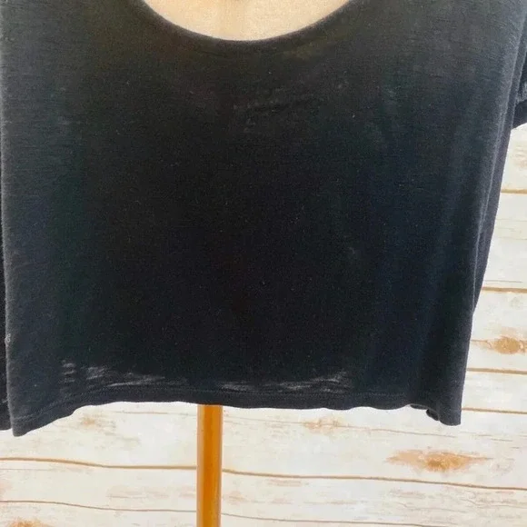 BETHANY MOTA Women Short Sleep Pull Over Scoop Neck "FRIDAY" Black Top Sz Medium - Picture 9 of 11